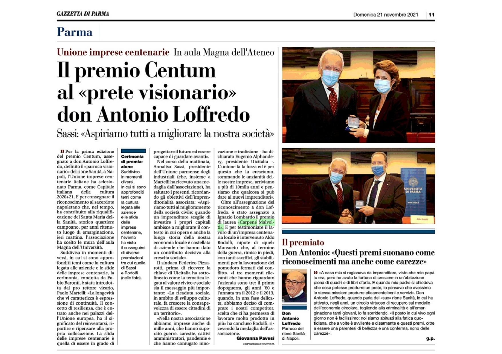 Gazzetta di Parma 21 nov 2021 page 0001