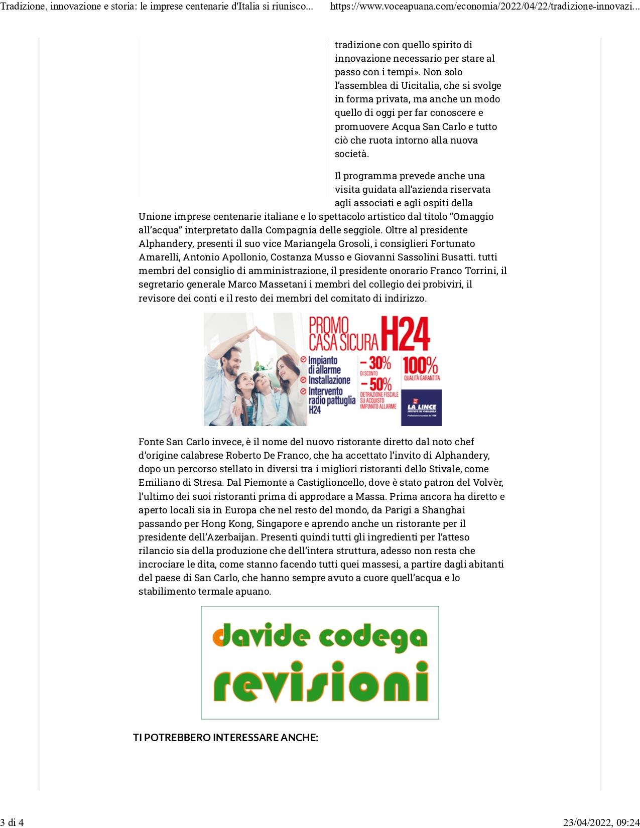 Tradizione innovazione e storia La voce Apuana 22 aprile 2022 page 0003
