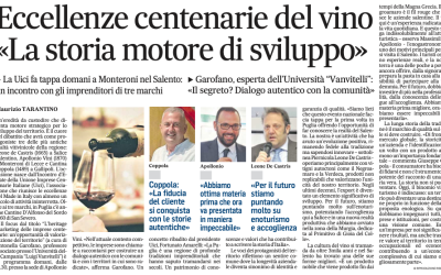 Quotidiano di Puglia: Eccellenze centenarie del vino: «La storia motore di sviluppo»