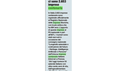 Avvenire: In Italia ci sono 2.653 imprese centenarie